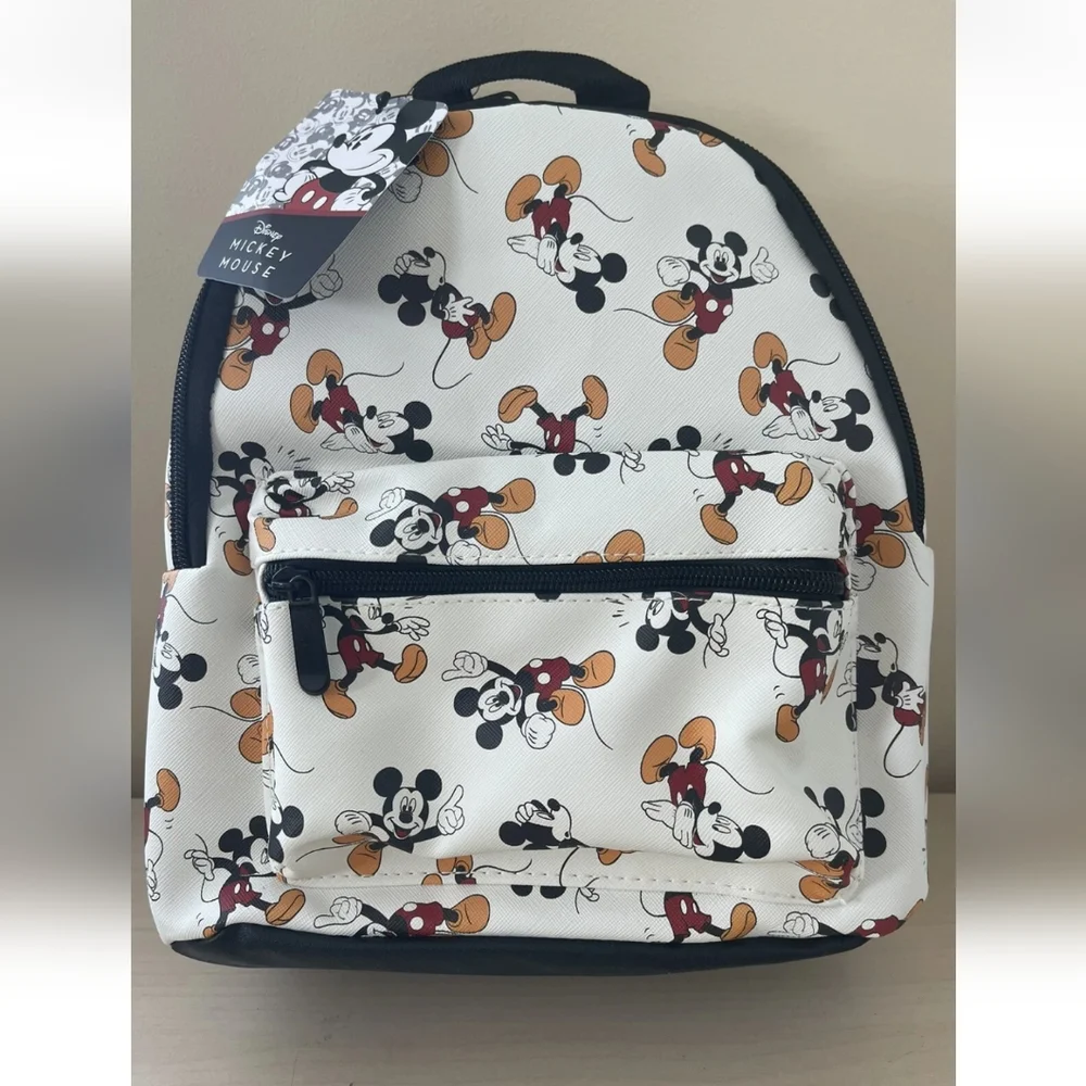 Bioworld Disney MINI Backpack Multi-Color MICKEY MOUSE Print White 11
